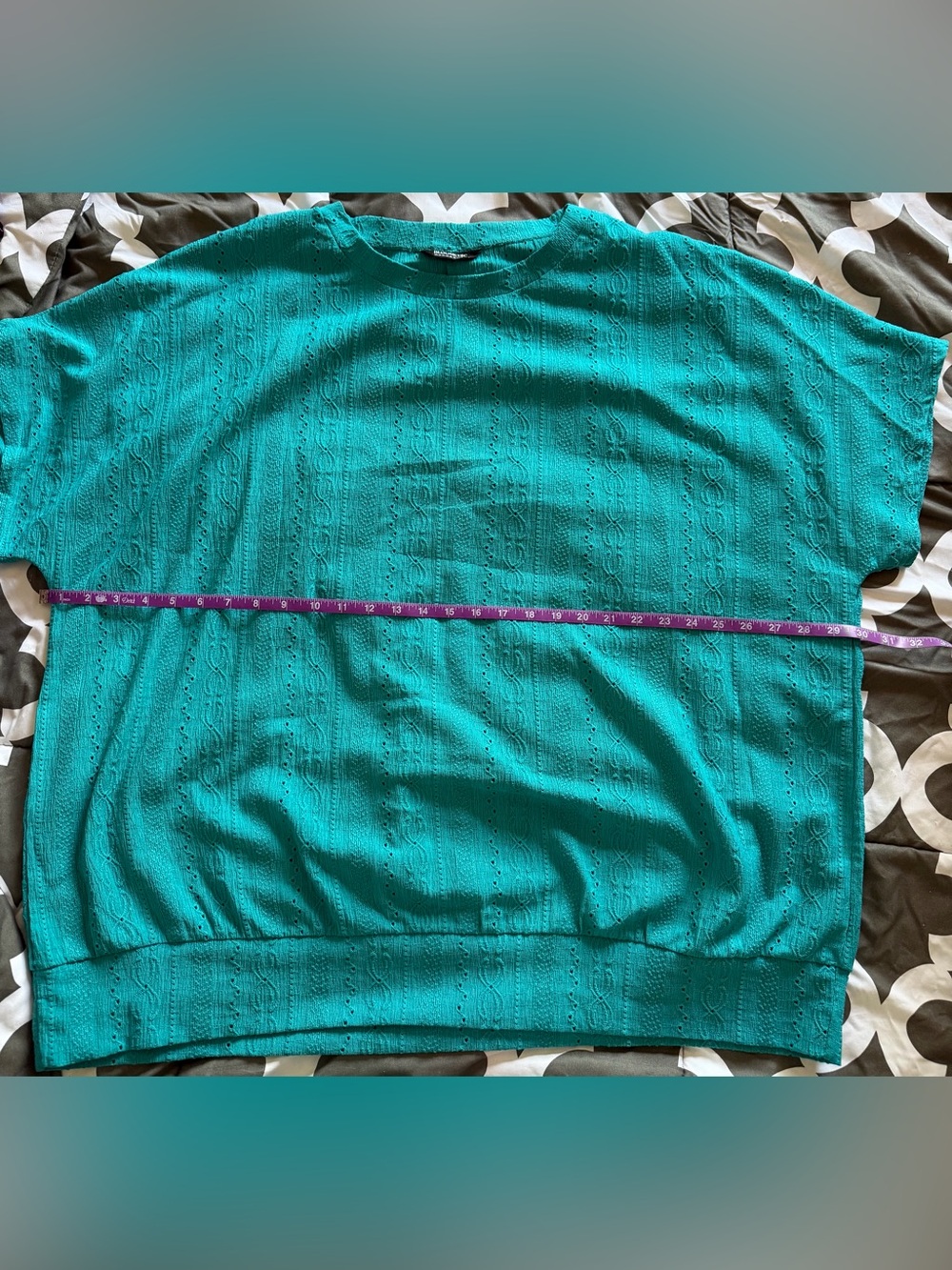 BloomChic Teal Eyelet Knit Top